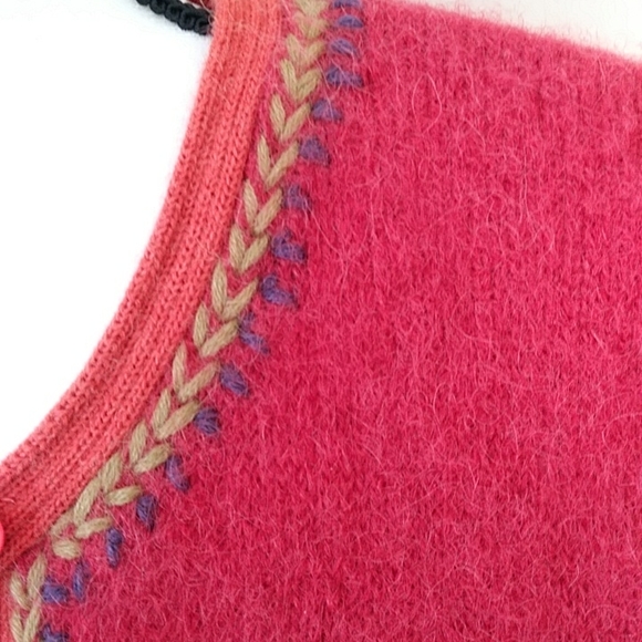 MFH Knits Baby Alpaca Blend Cardigan Sweater M Red Purple - Picture 7 of 16